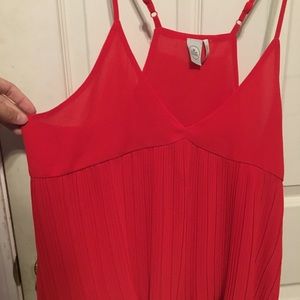 Red flowy tank top